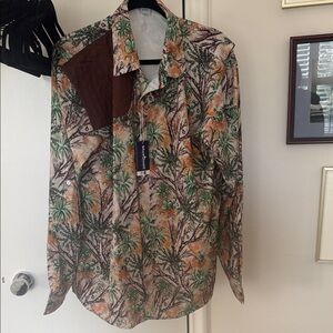 Lands' End Multicolor Tropical Print Men's Shirt